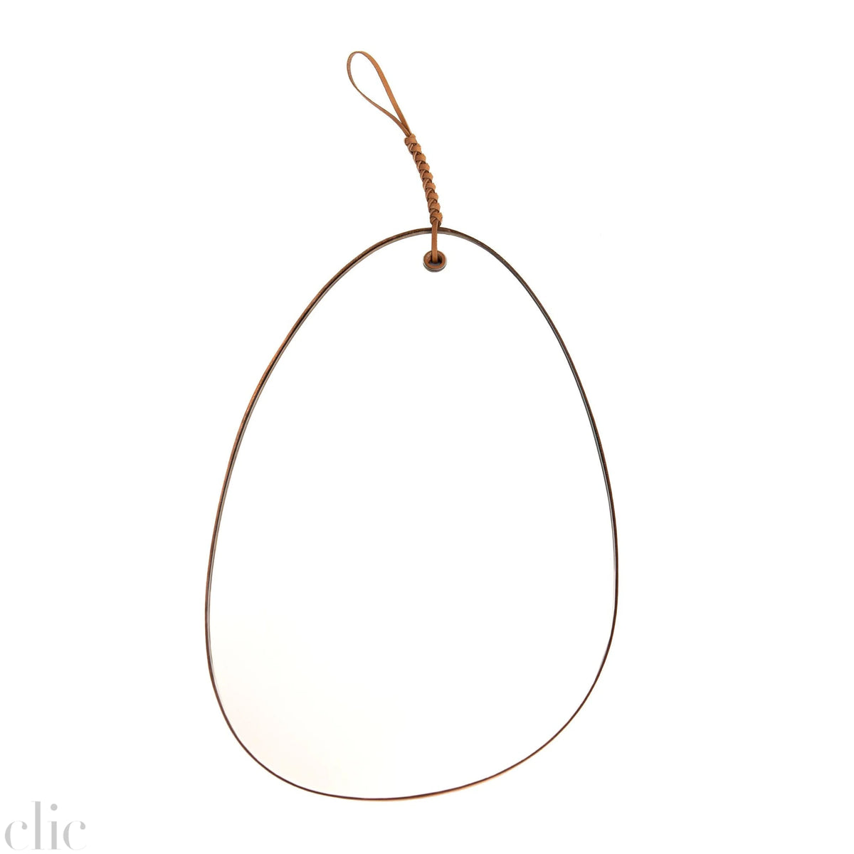 Mirror 45 with Woven Pebble Leather in Chestnut
