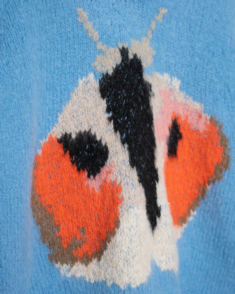 Butterfly Crewneck Sweater in Blue, from Wild Animals