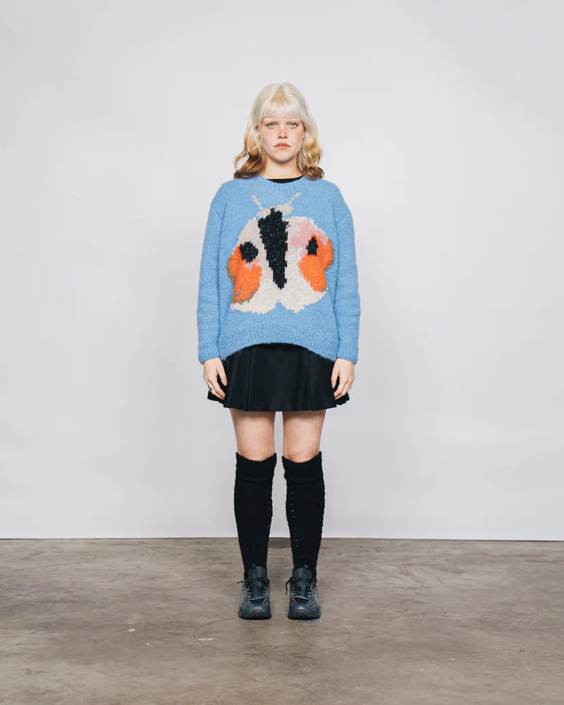 Butterfly Crewneck Sweater in Blue, from Wild Animals