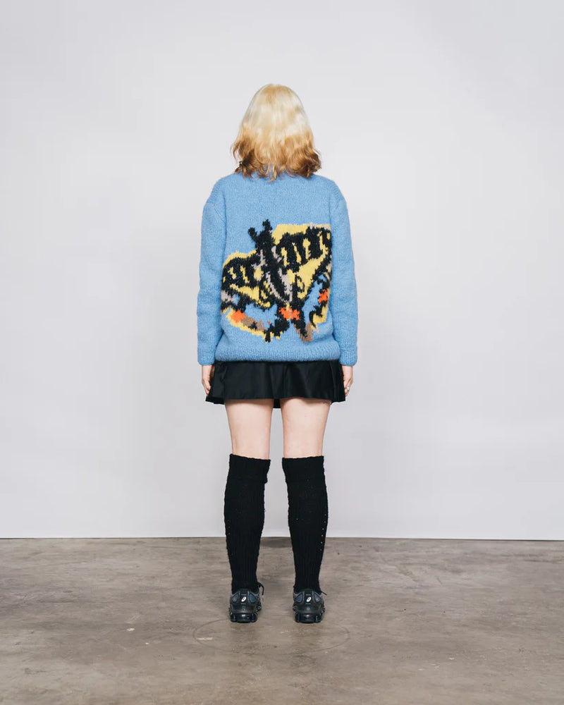 Butterfly Crewneck Sweater in Blue, from Wild Animals