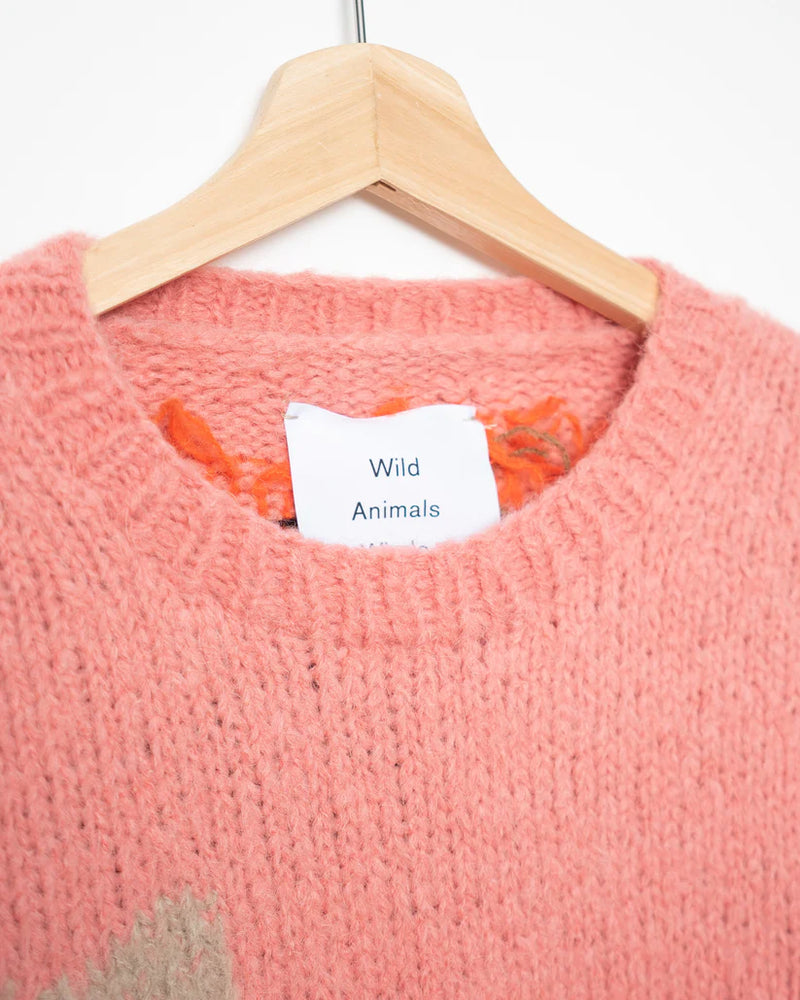 Whale Bear Crewneck Sweater in Pink, from Wild Animals