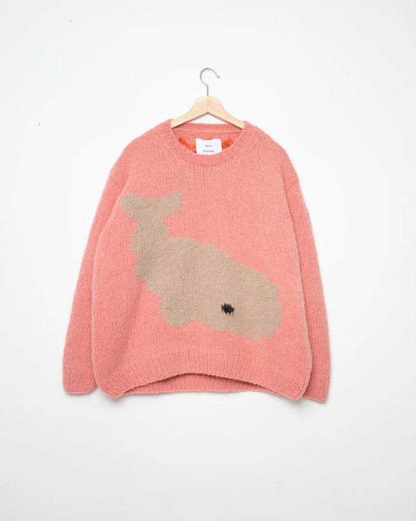 Whale Bear Crewneck Sweater in Pink, from Wild Animals