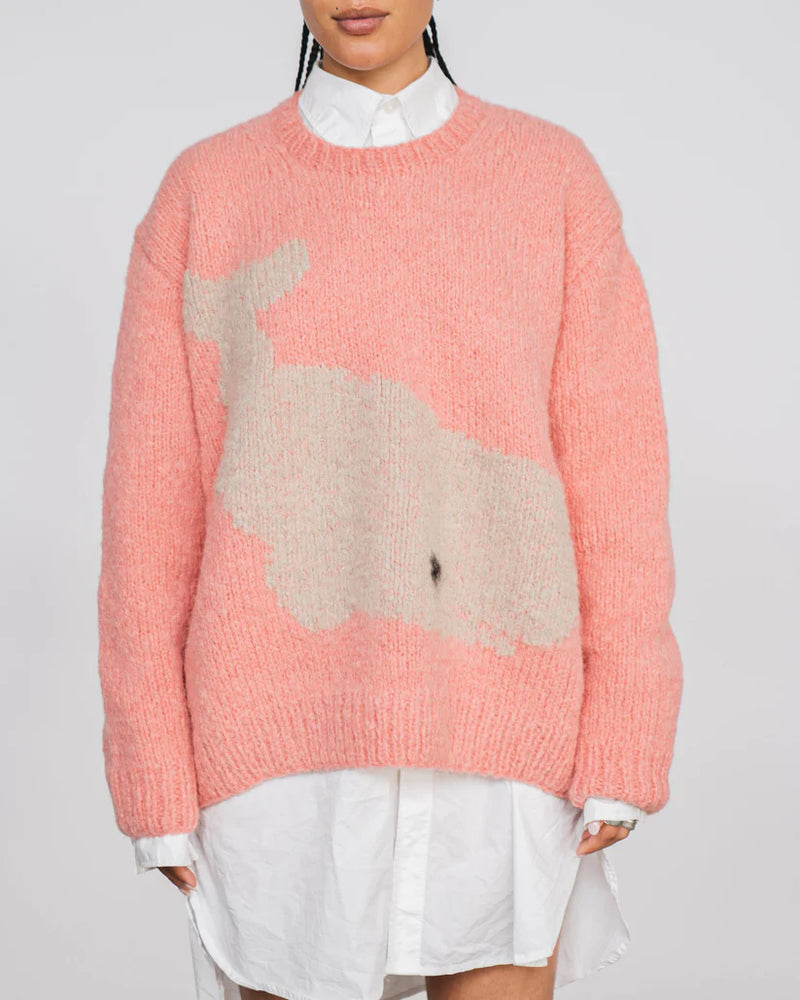 Whale Bear Crewneck Sweater in Pink, from Wild Animals