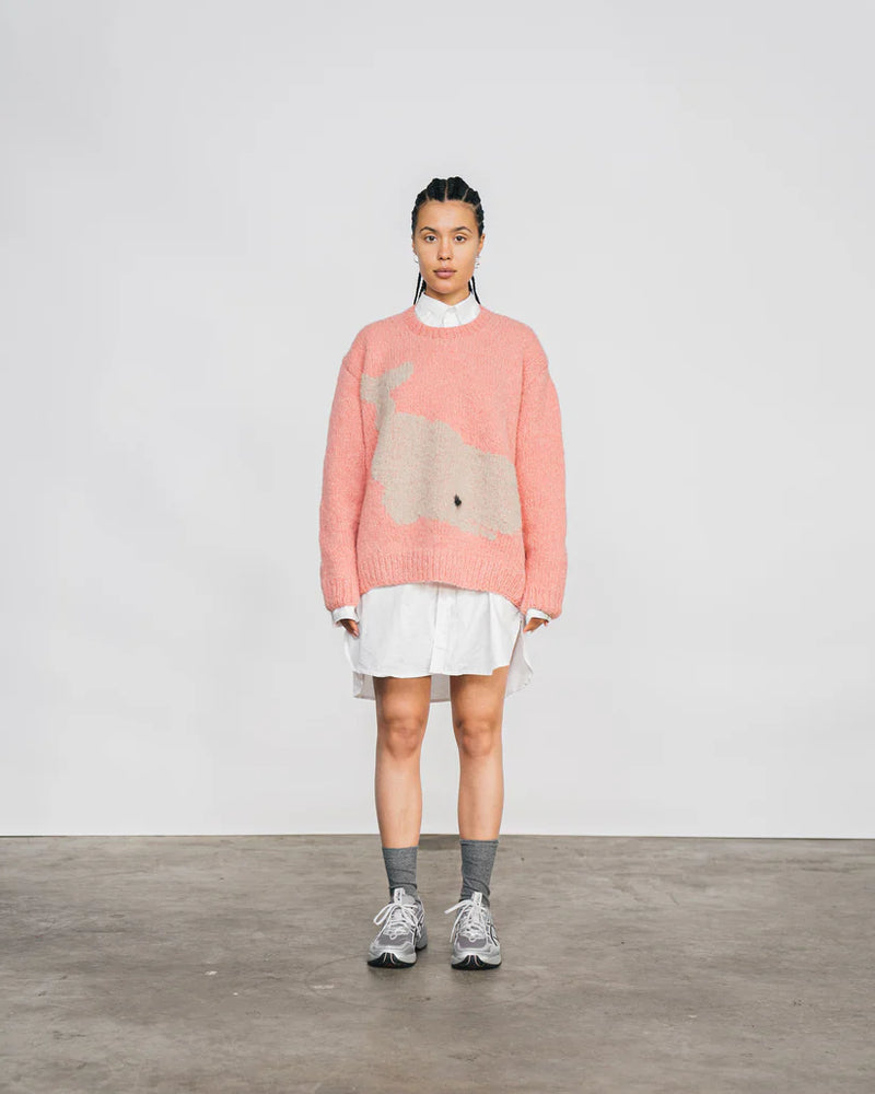 Whale Bear Crewneck Sweater in Pink, from Wild Animals