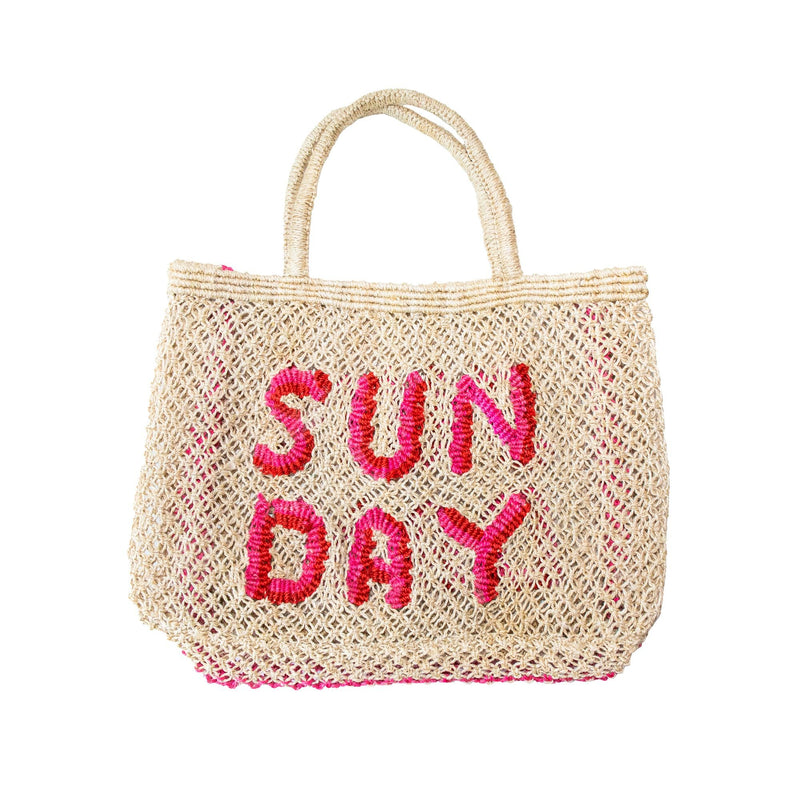 Sunday Bag in Natural with Pink and Scarlet, from The Jacksons