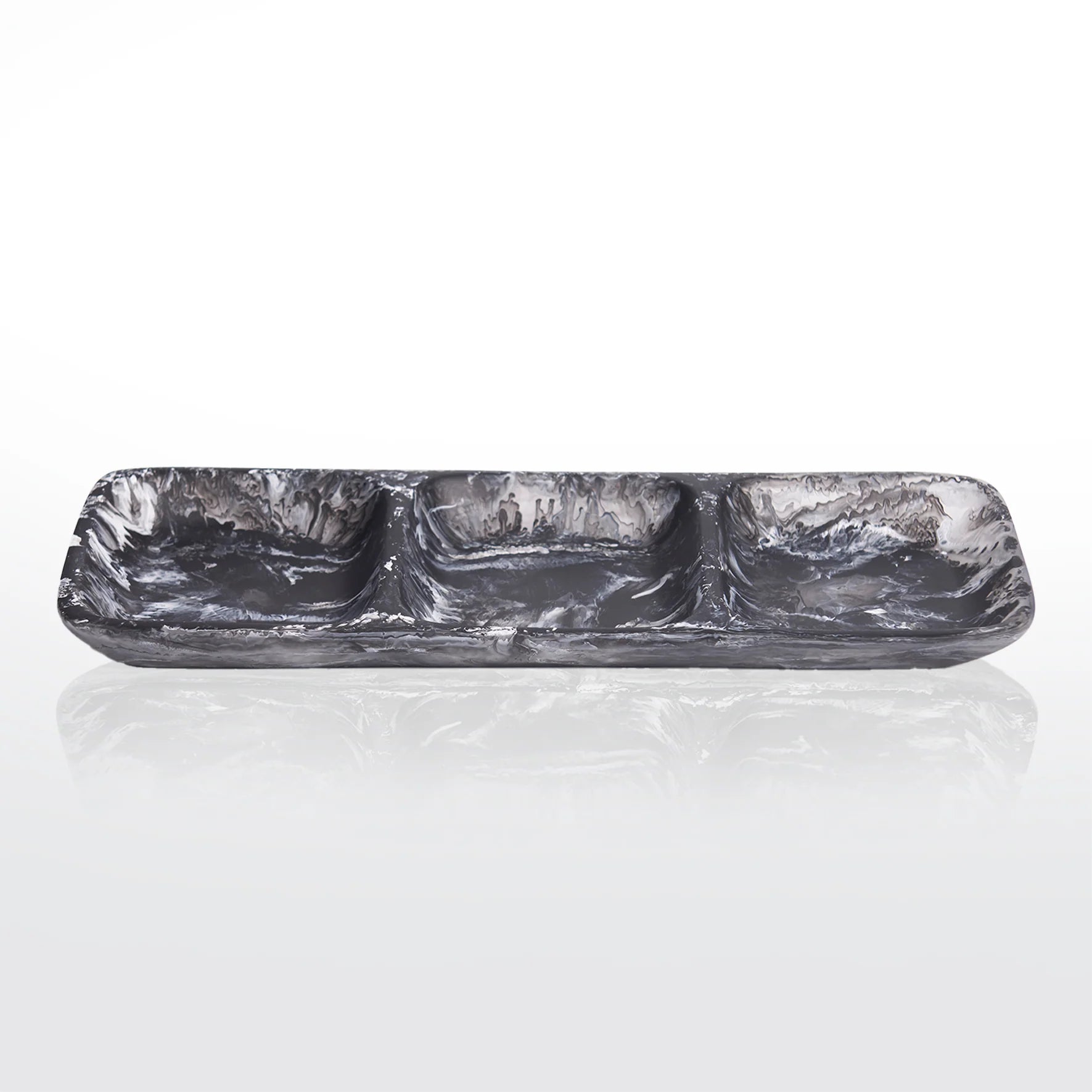 3 Part Tray in Black Swirl, from Nashi Home