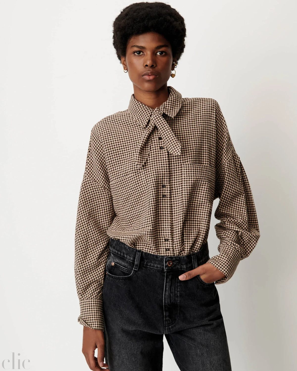 Cecily Shirt in Ebonysand, from Sessun