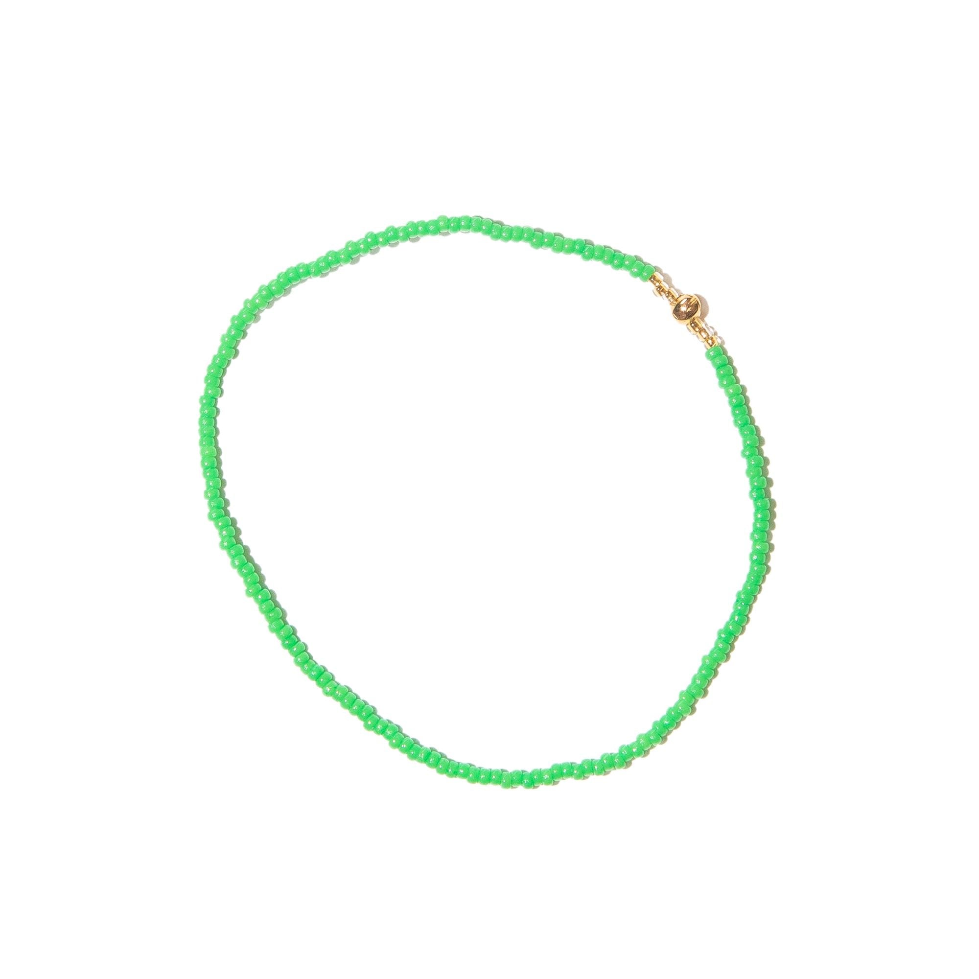 Green, Gold and Beige Stacked Beaded Bracelet, from Templestones