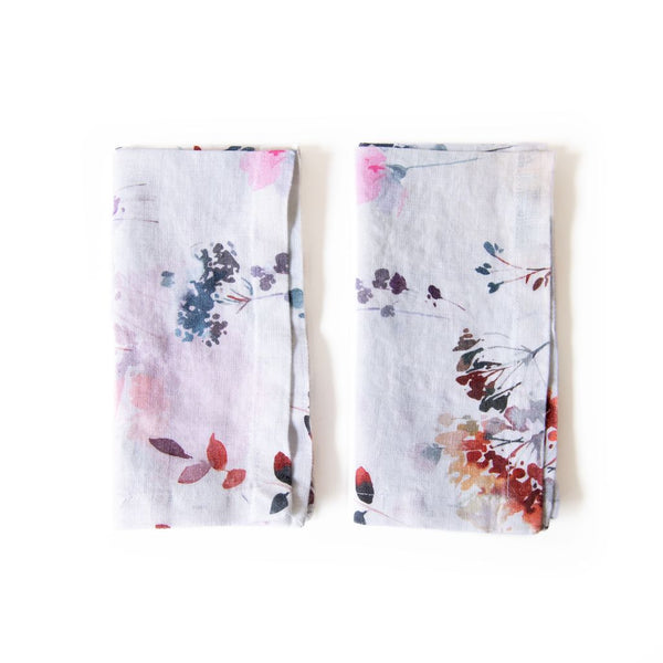 Watercolor Linen Napkins Set of 2, from Linen Tales