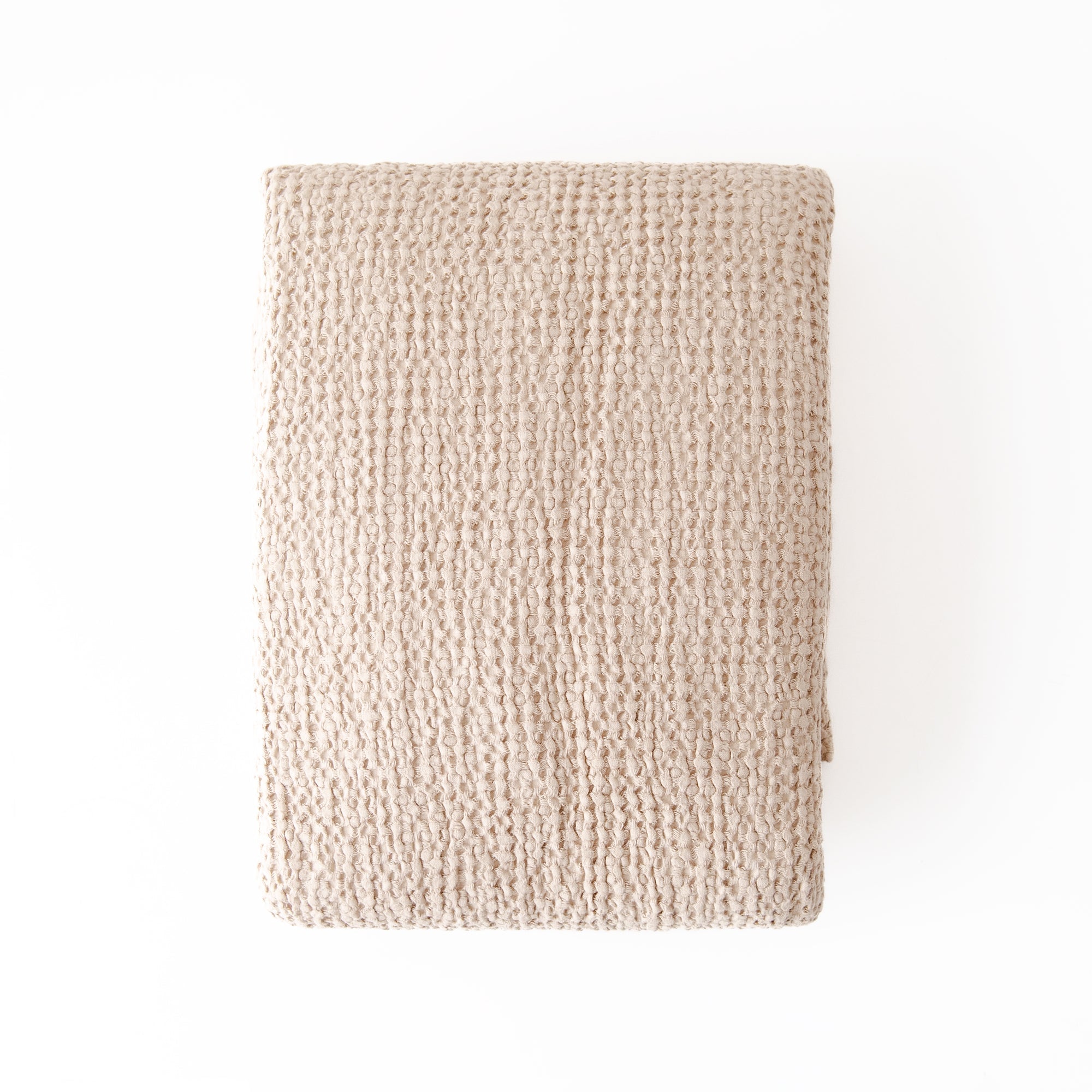 Linen Waffle Blanket in Beige, from Magic Linen