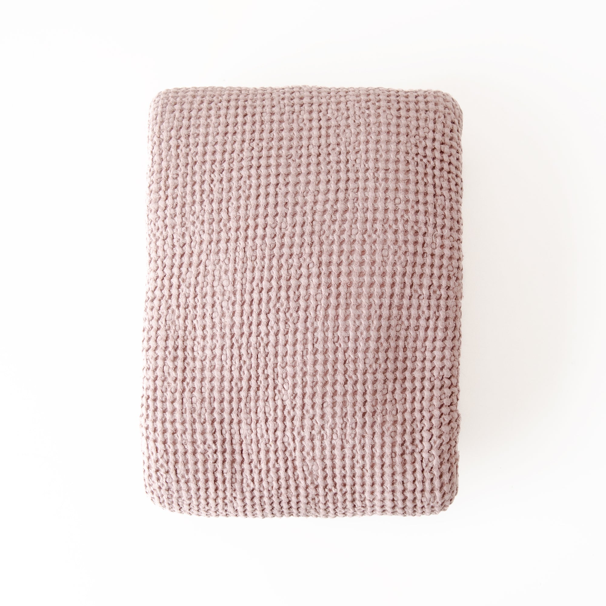 Linen Waffle Blanket in Woodrose, from Magic Linen