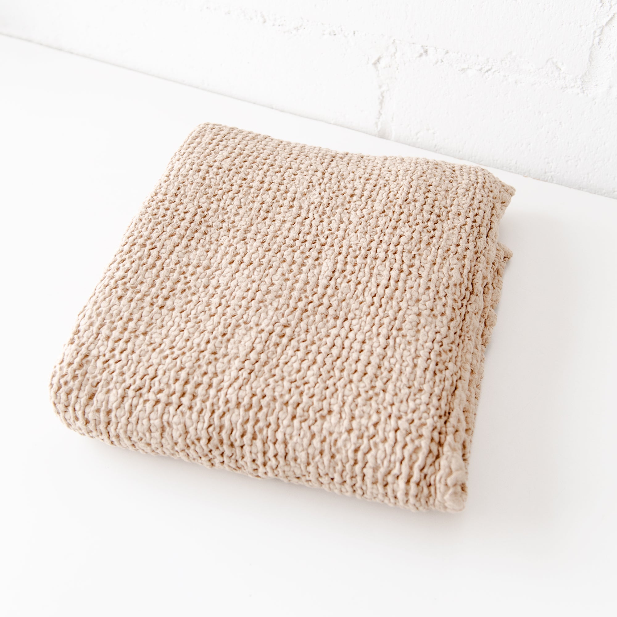 Waffle Throw in Beige, from MagicLinen