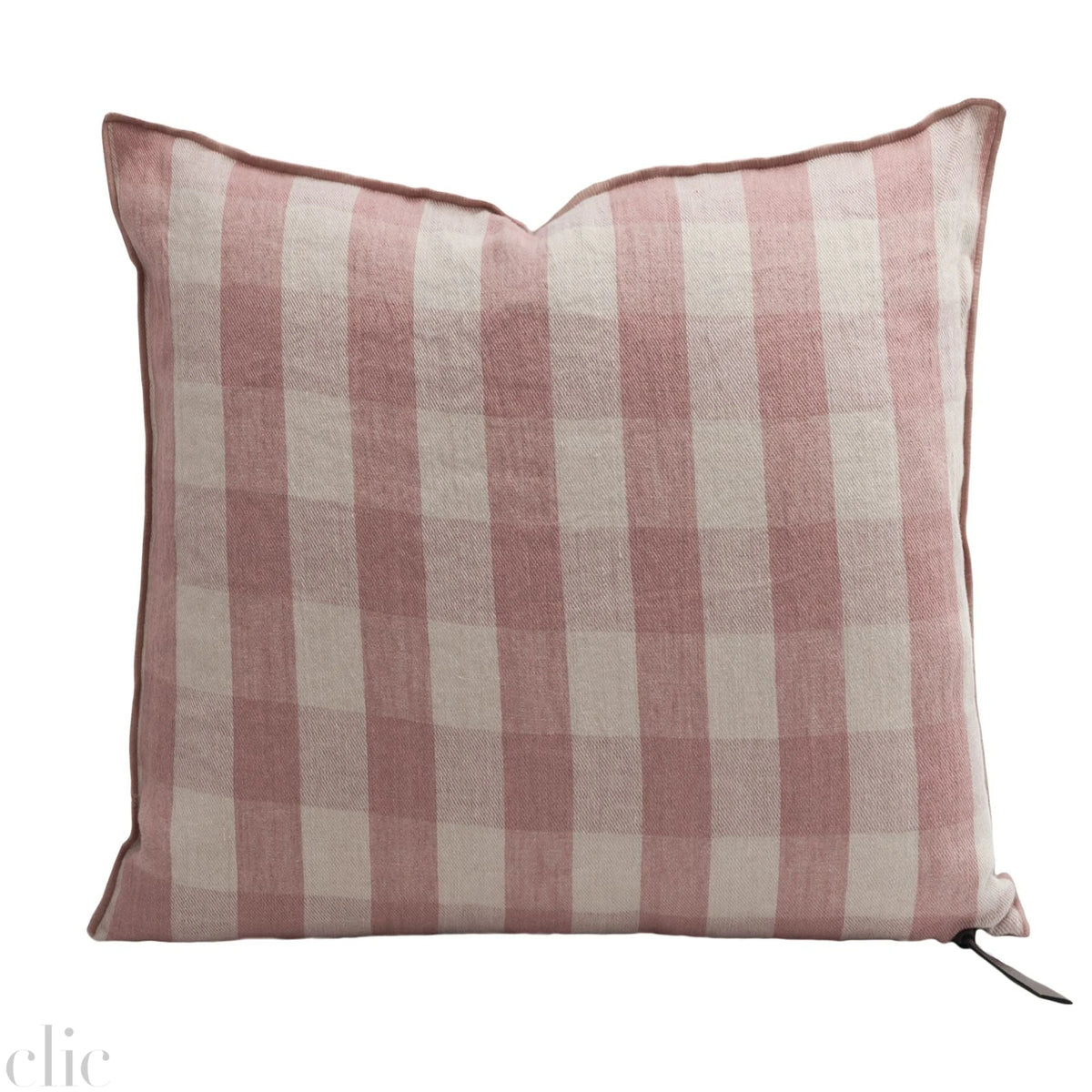Washed Linen Vichy Cottage 26x26 Pillow in Boise de Rose, from Maison de Vacances