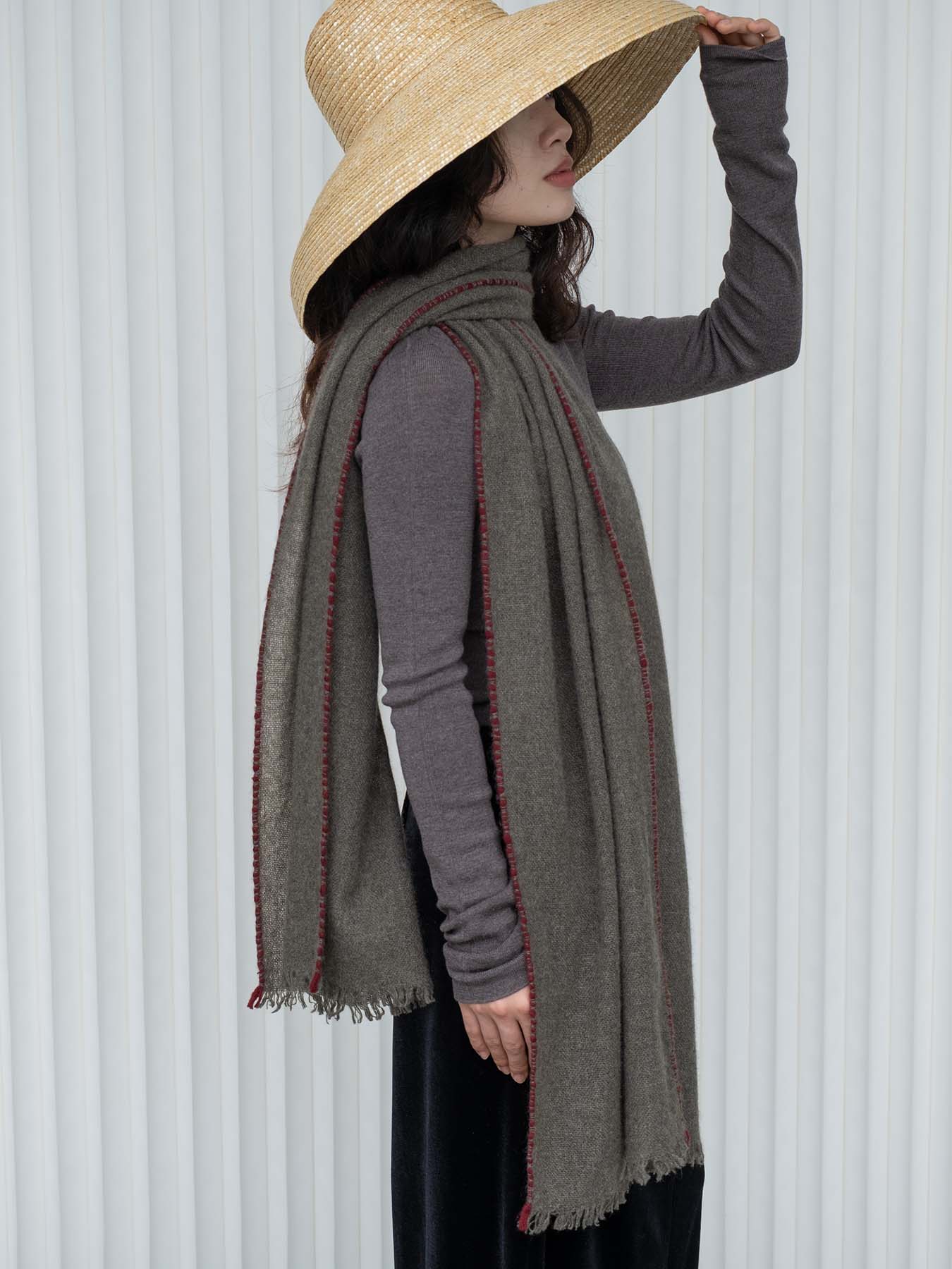 Weaver Cashmere Scarf in Green, from Oats and Rice