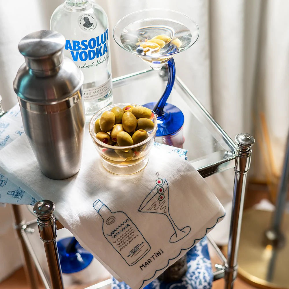Set of 2 Martini Linen Tea Towels, from Pomegranate