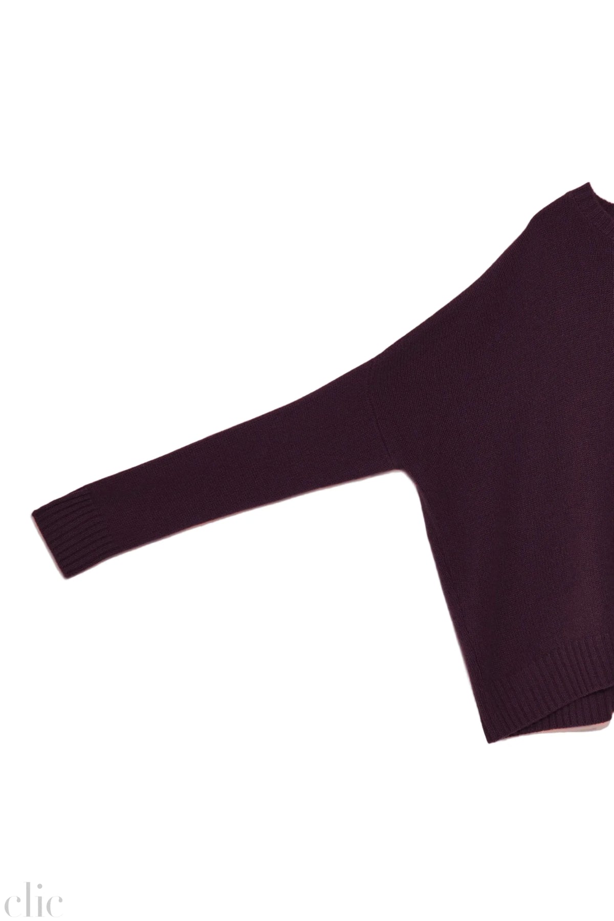 Cashmere Wide Pullover in Eggplant, from Organic by John Patrick