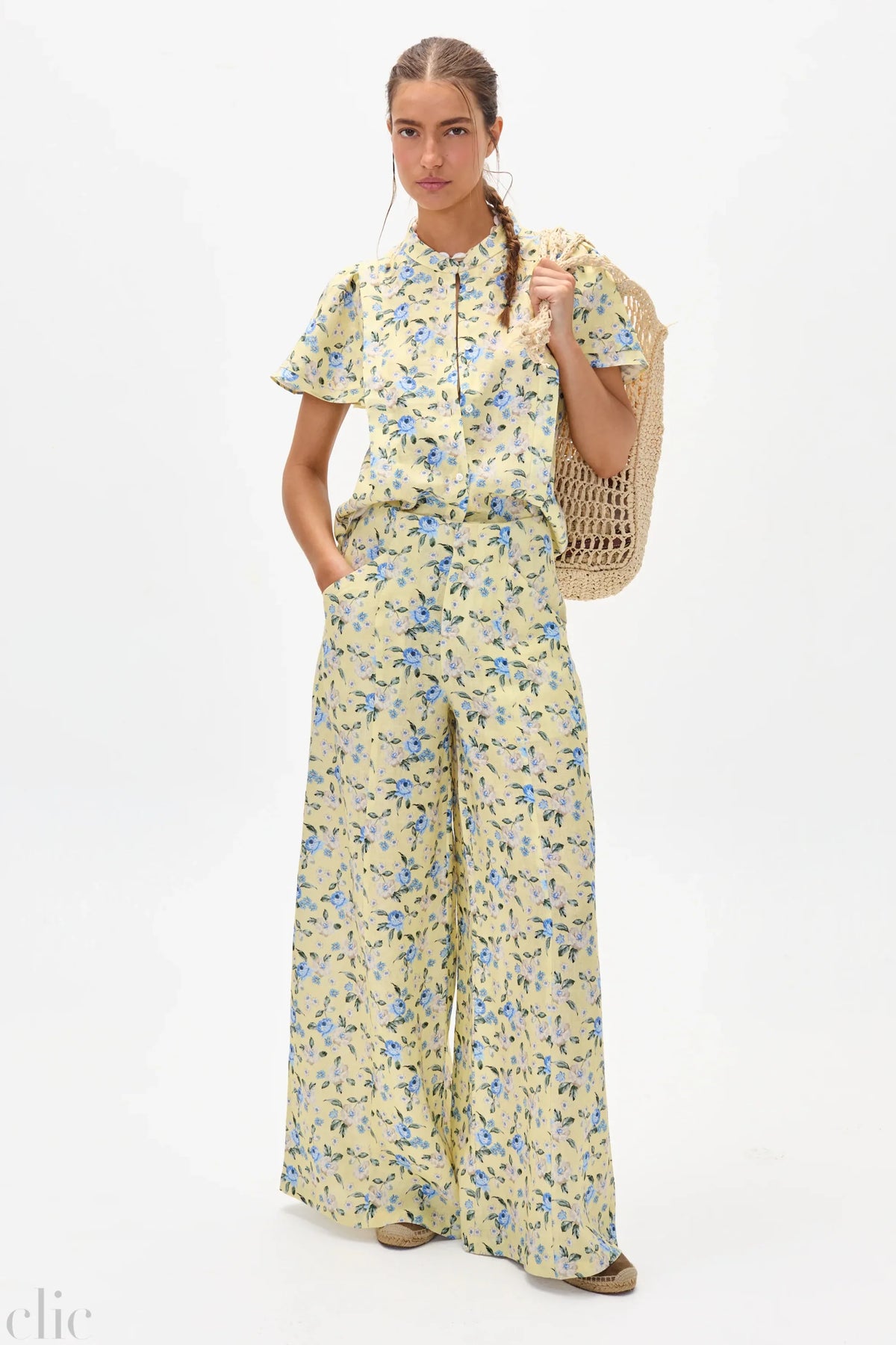 Willow Linen Shirt in Francesca Print, from Lanhtropy