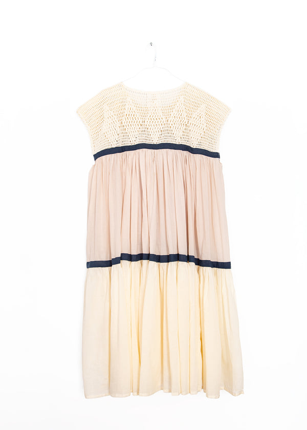 Wind Long Crochet Dress in Cream, from Yvonne S