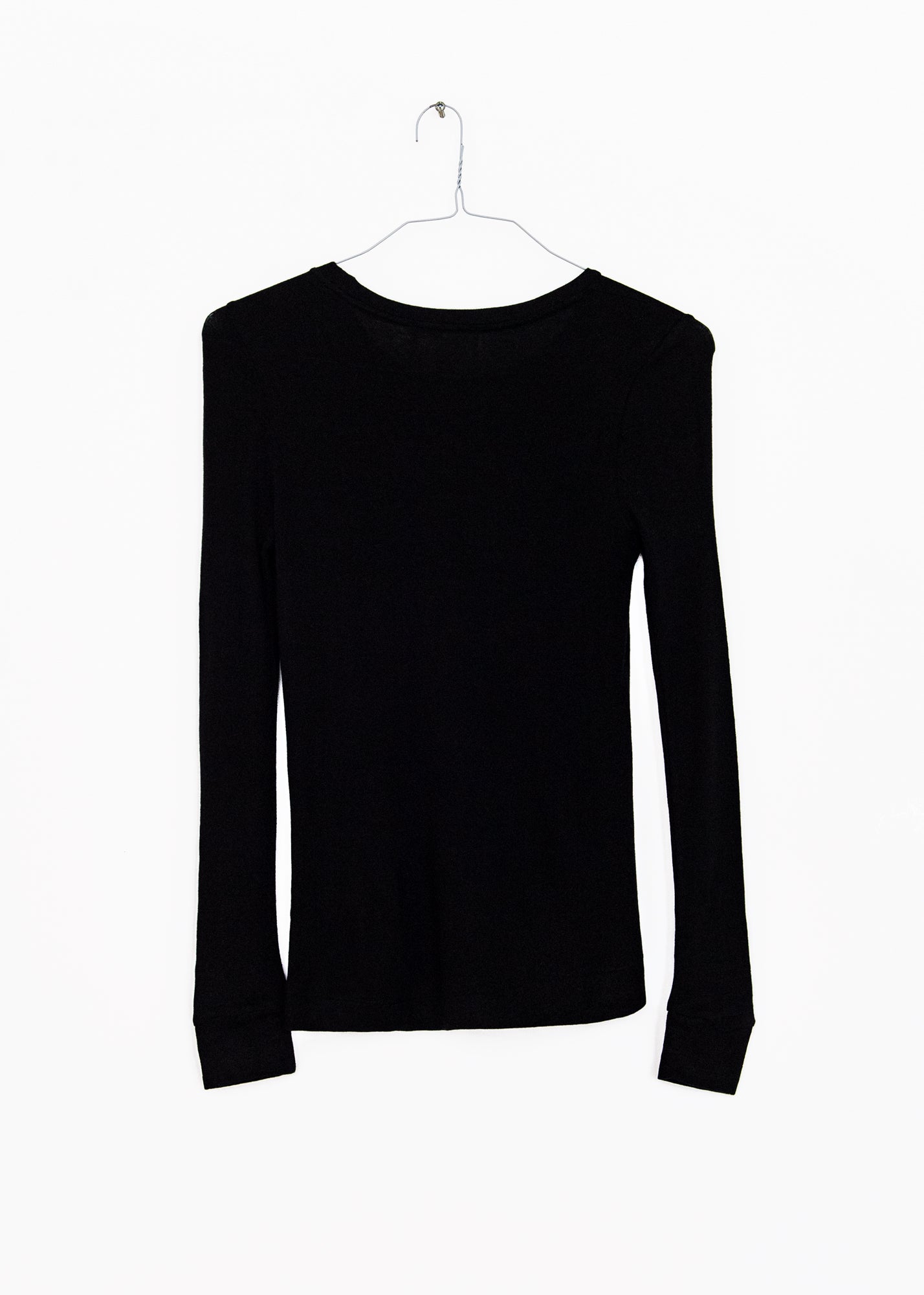 Wool Blend Lightweight Top in Black, from Amente