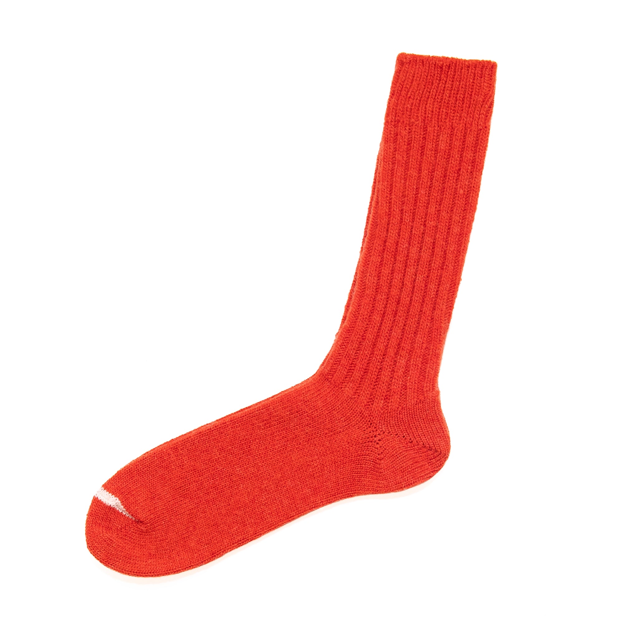 Wool Ribbed Socks in Shrine Red, from Knitwin