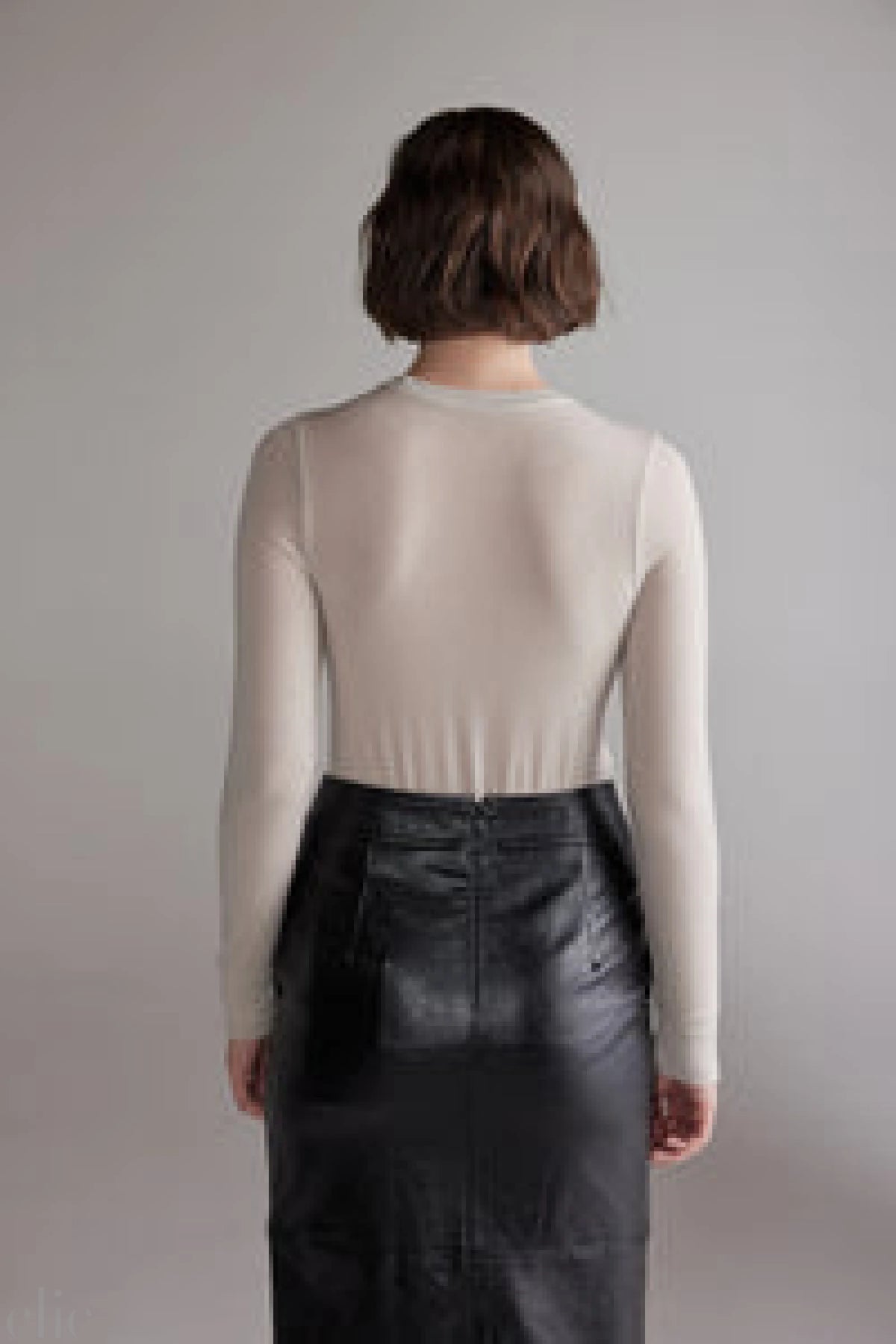 Wool Blend Knit Top in Off White, from Amente