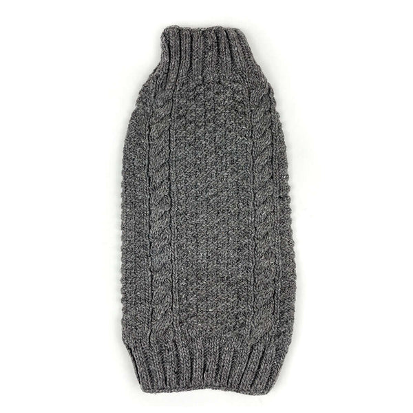 Grey Cable Knit Dog Sweater, from Chilly Dog