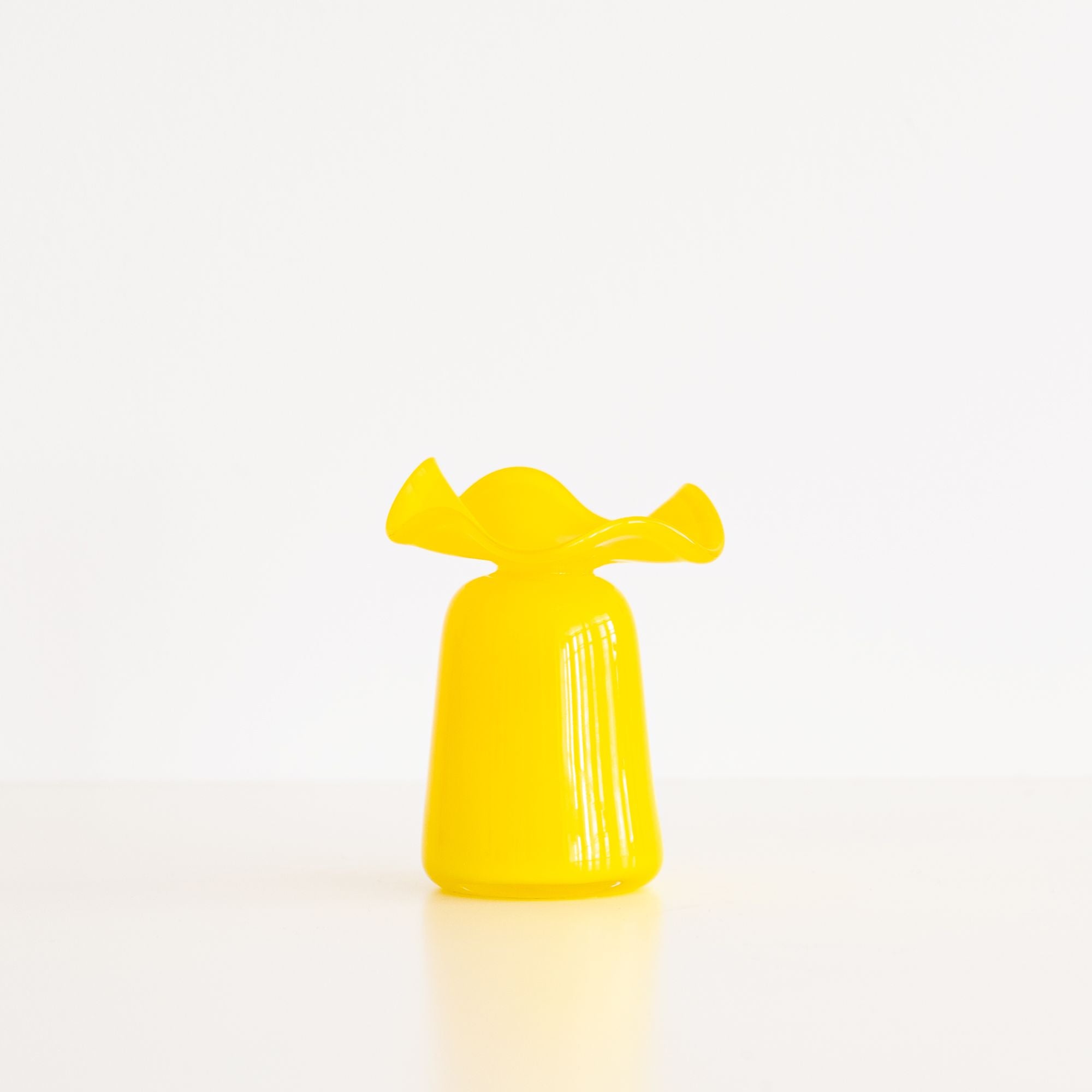 Ruffle Bud Vase in Yellow, from Terra Glassworks