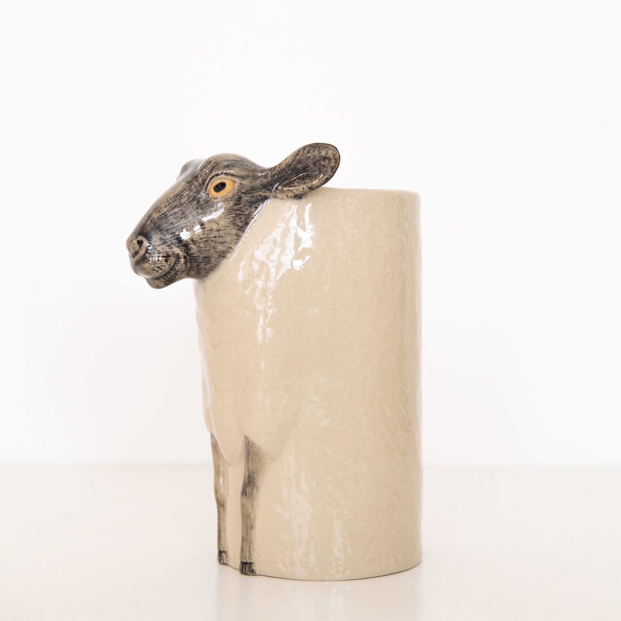 Suffolk Sheep Utensil Pot in Black, from Quail Ceramics
