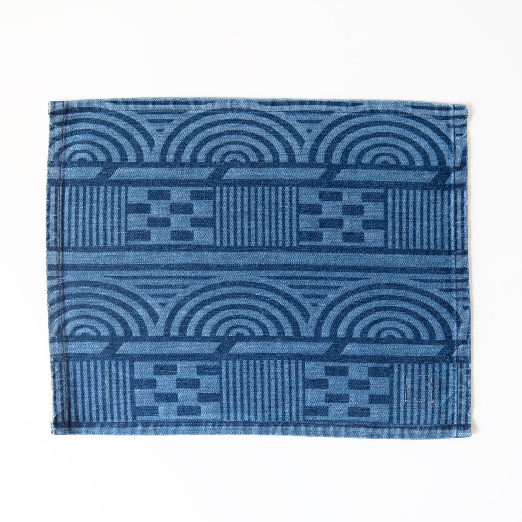 Adire Etched Denim Placemat in Medium Denim, from Mi Cocina