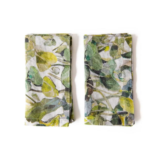Lotus Linen Napkins Set of 2, from Linen Tales
