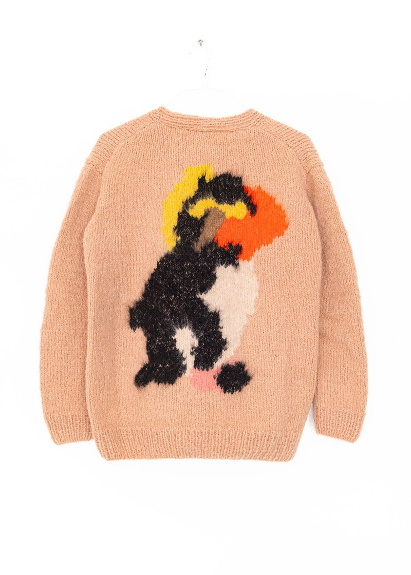 Duck Penguin Hand Knitted Cardigan in Rose, from Wild Animals