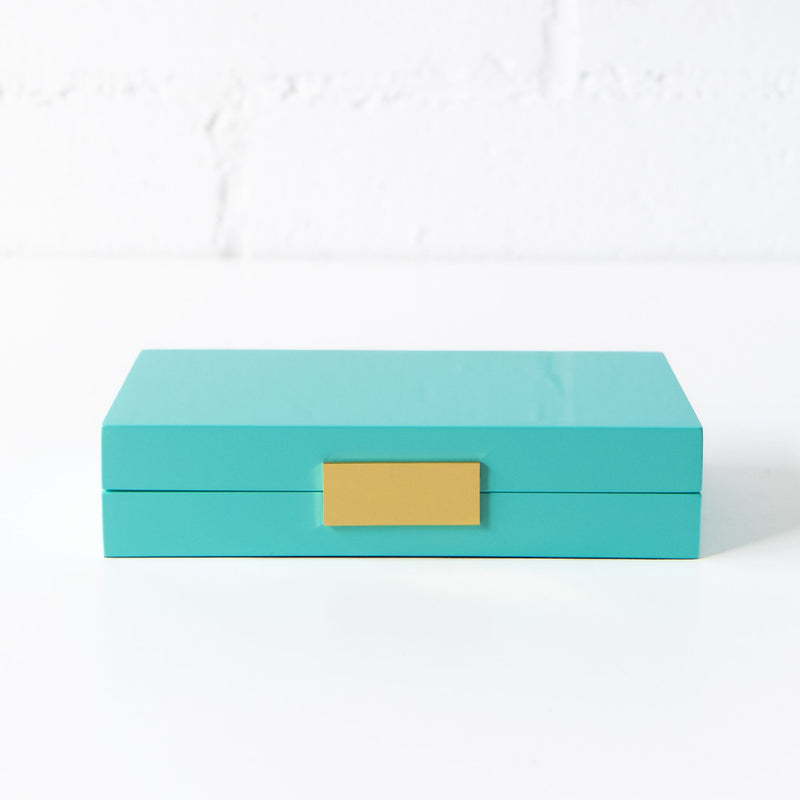 Lacquered Jewelry Box in Turquoise, from Addison Ross