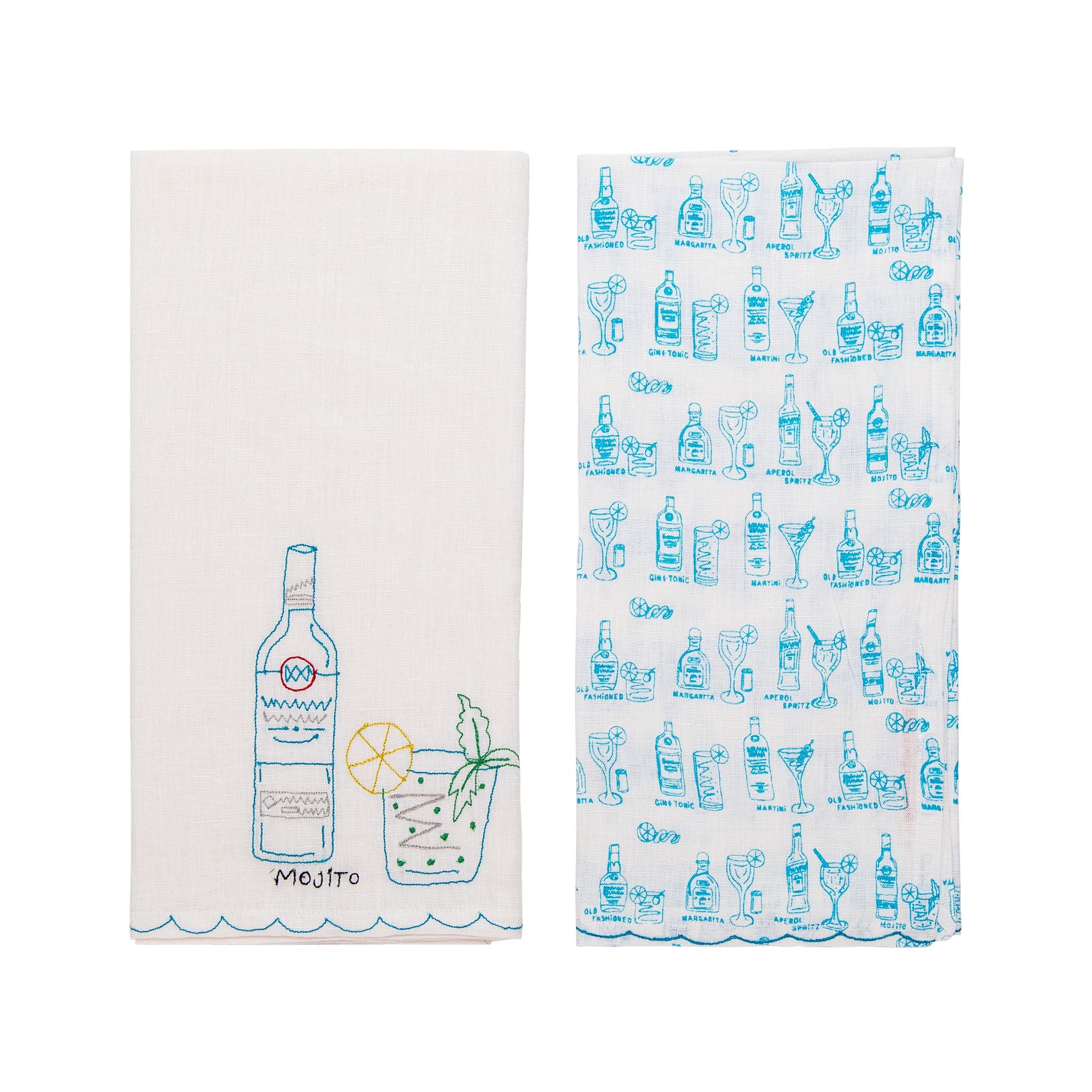 Set of 2 Mojito Linen Tea Towels, from Pomegranate
