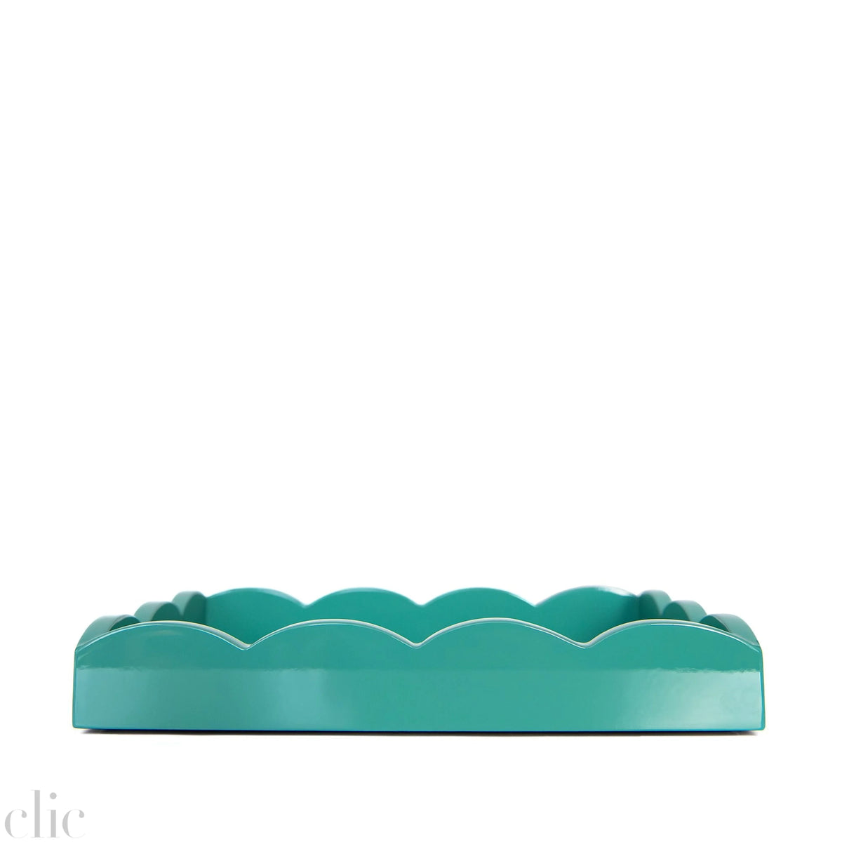 Rectangular Scallop Tray in Turquois