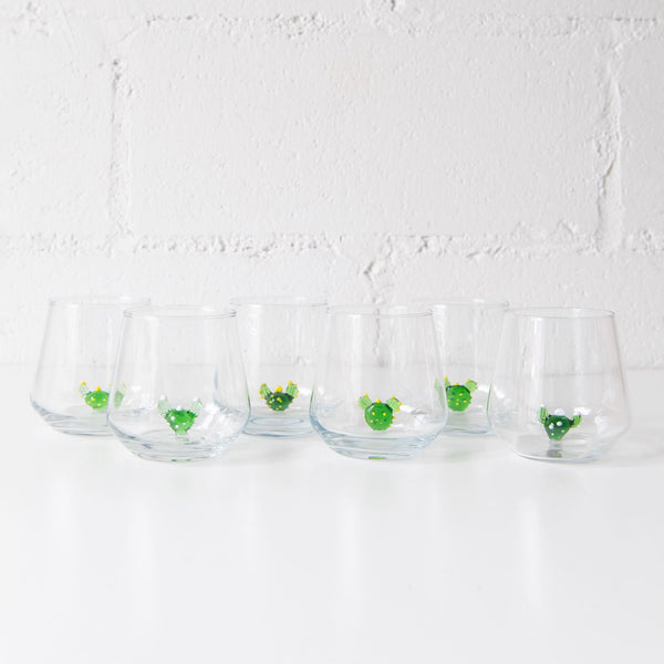 Cactus Drinking Glasses, set of 6