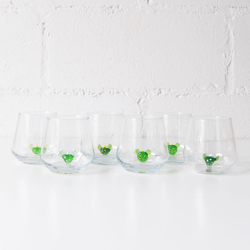 Cactus Drinking Glasses, set of 6