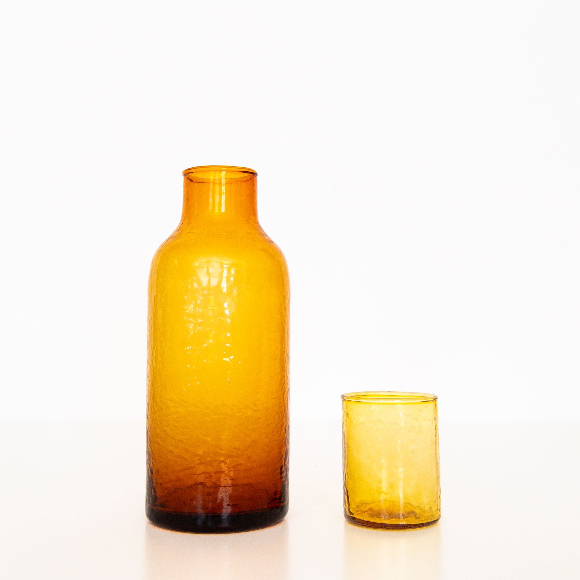 Handblown Hammered Glass Carafe in Amber, from Creative Women