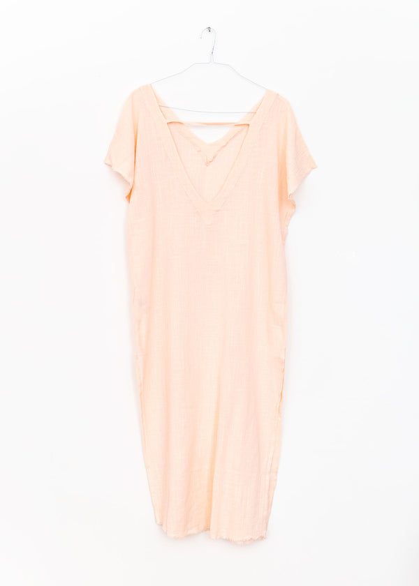 Palma de Mallorca Long Caftan Dress in Pastel Pink, from Maison Saint Julien