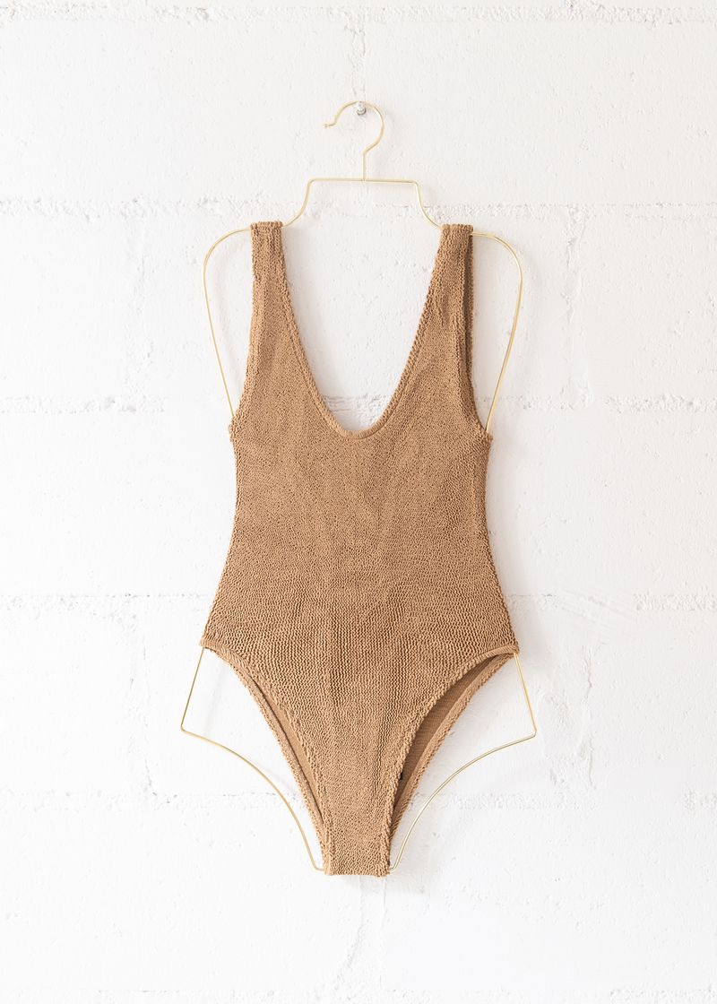 Marbella Scoop Neck One Piece in Honey, from Love & Bikinis