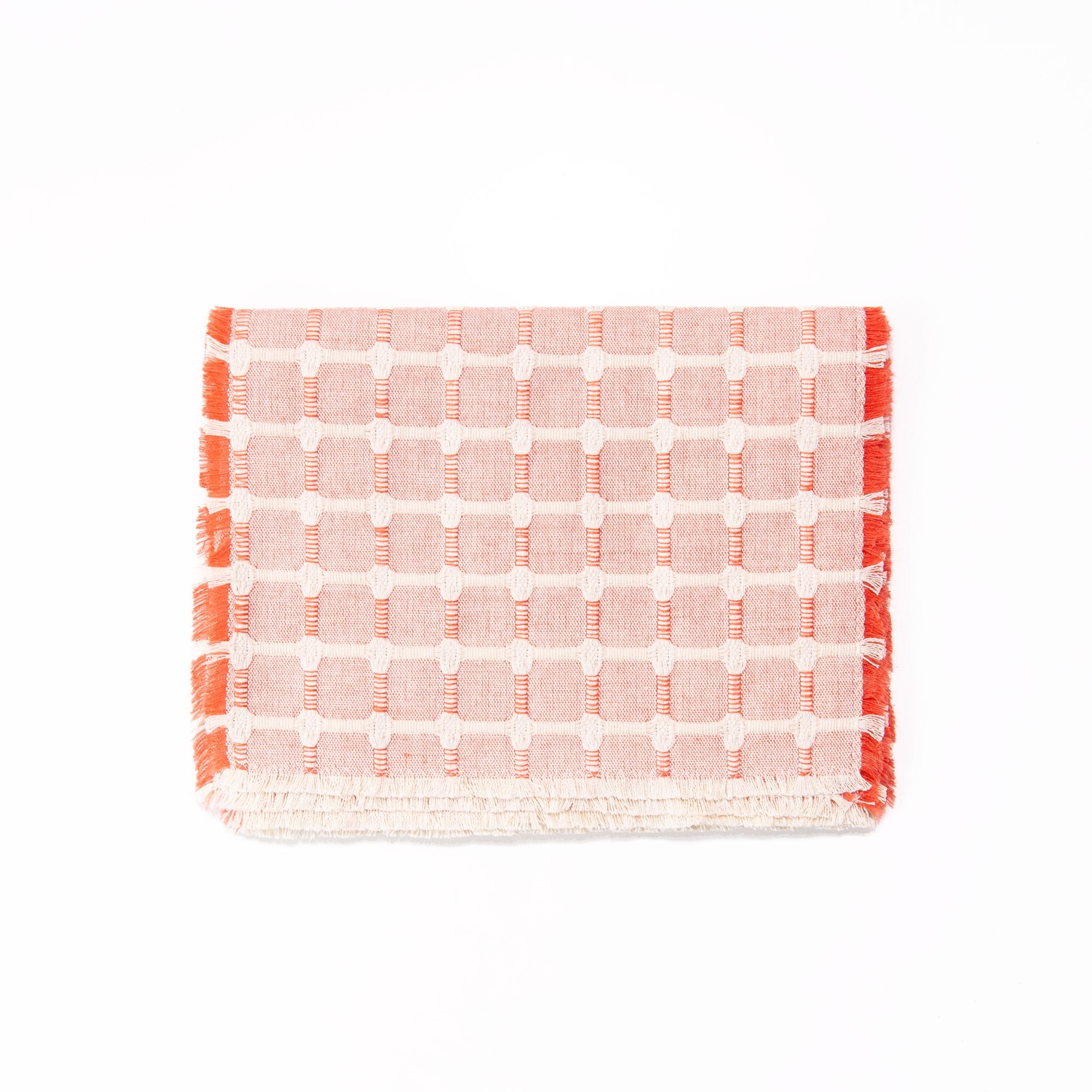 Set of 4 Hopsack Placemat in Coral, from Dove and Donkey
