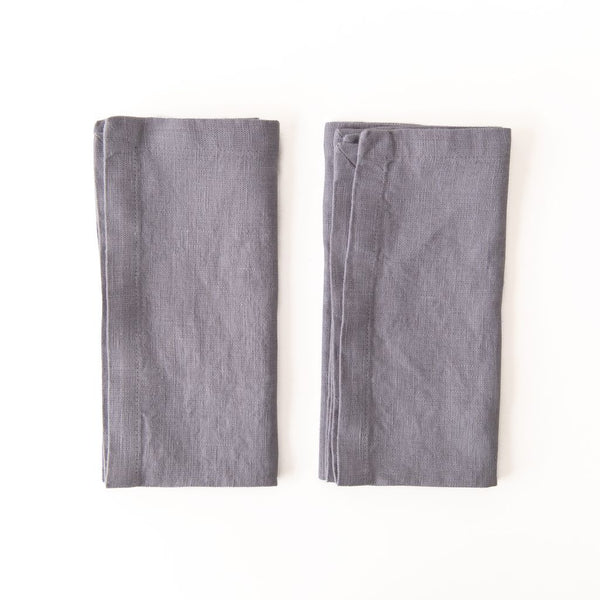 Light Grey Linen Napkins Set of 2, from Linen Tales