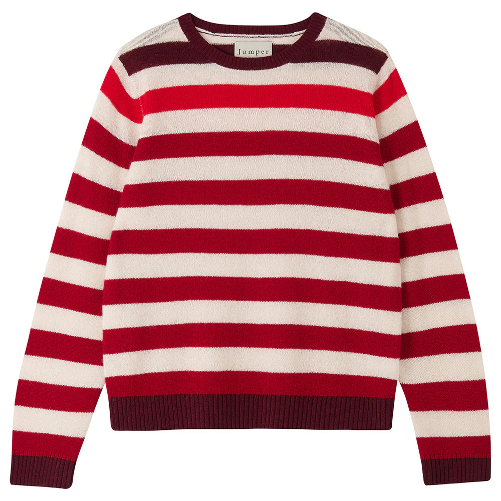 Gradient Stripe Crew in Burgundy Oatmeal, from Jumper 1234
