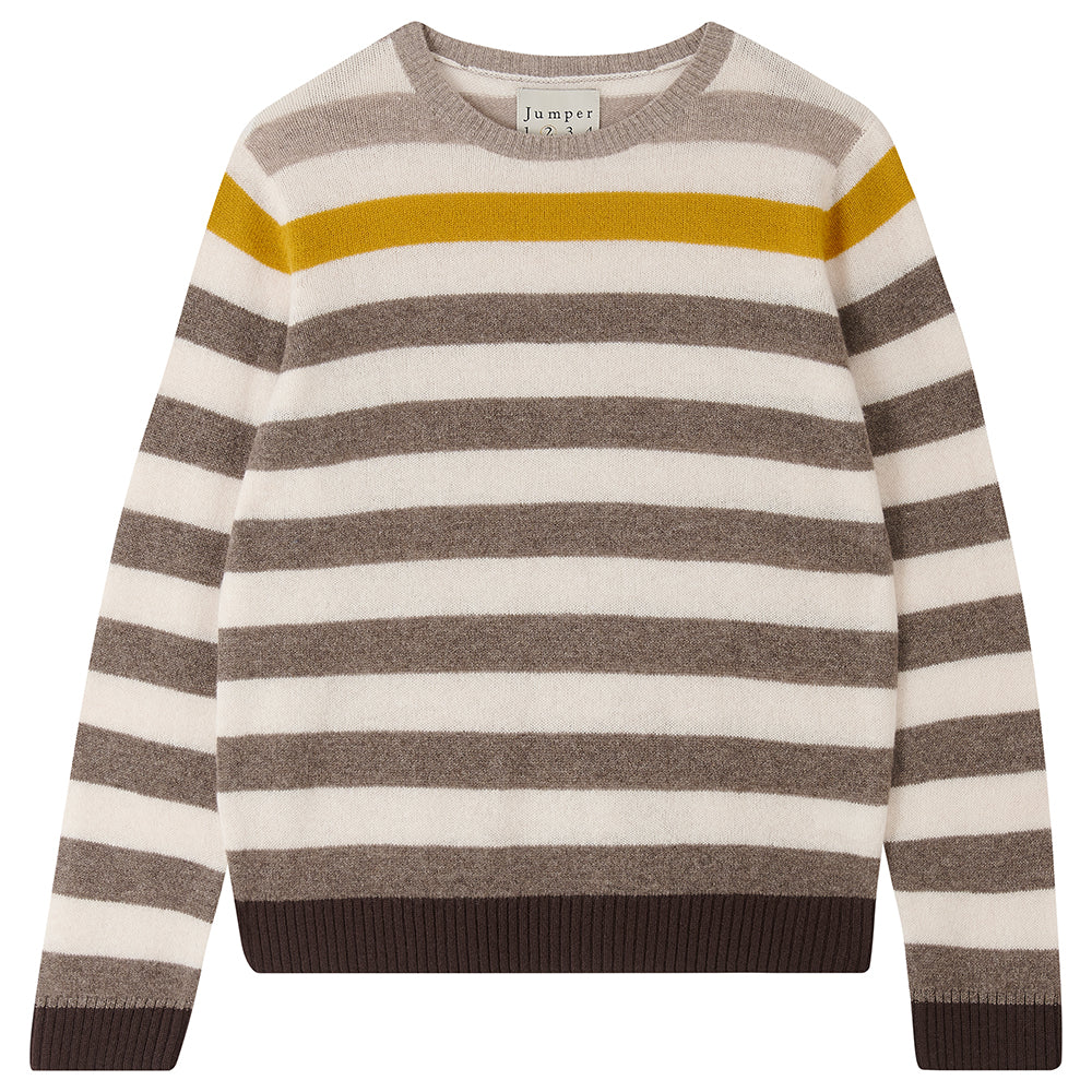 Gradient Stripe Crew in Brown Oatmeal, from Jumper 1234