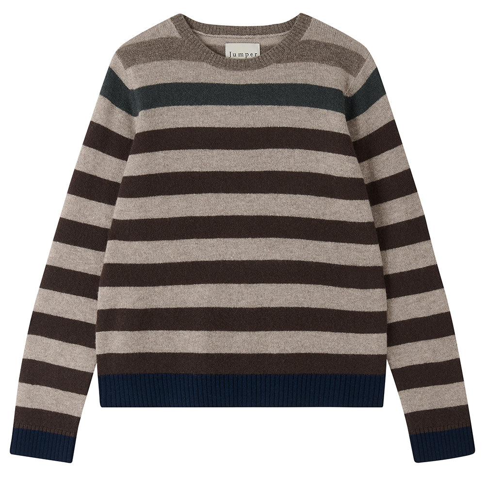 Gradient Stripe Crew in Light Brown, from Jumper 1234