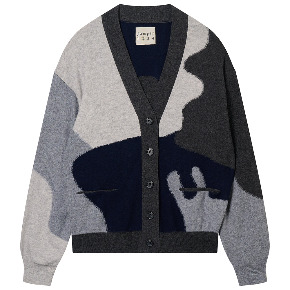 Reverse Camo Cardigan in Camo, from Jumper 1234