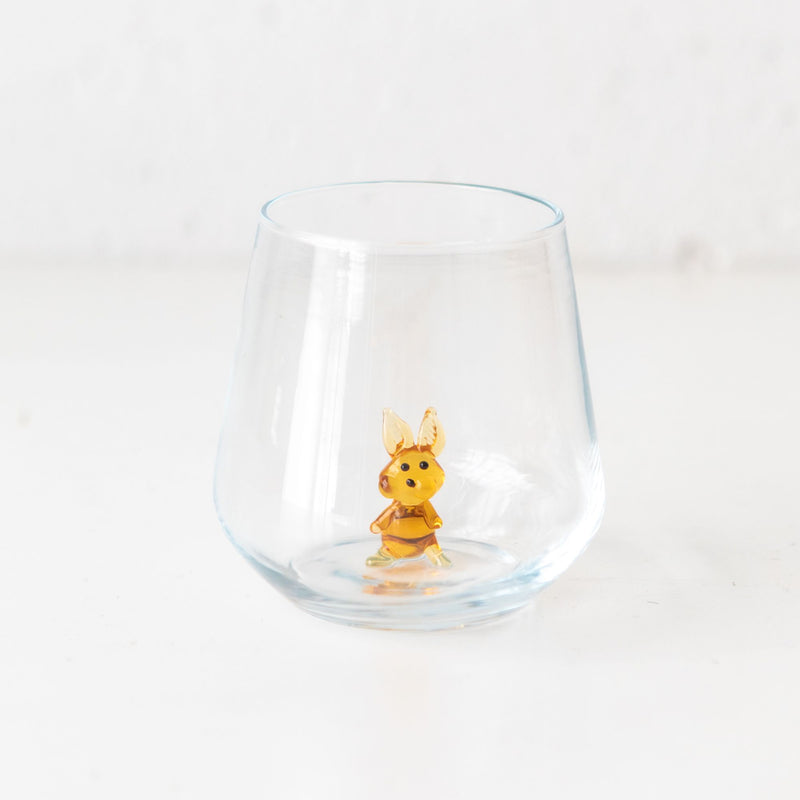 Amber Bunny Drinking Glass, from Minizoo