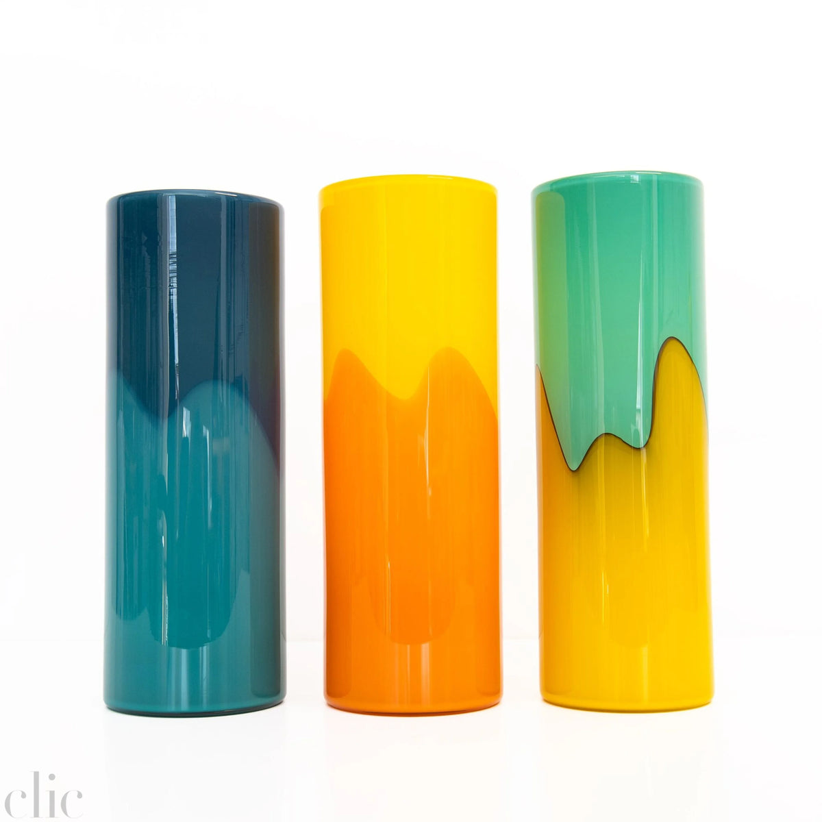 Tall Drip Vase in Mango and Tangerine