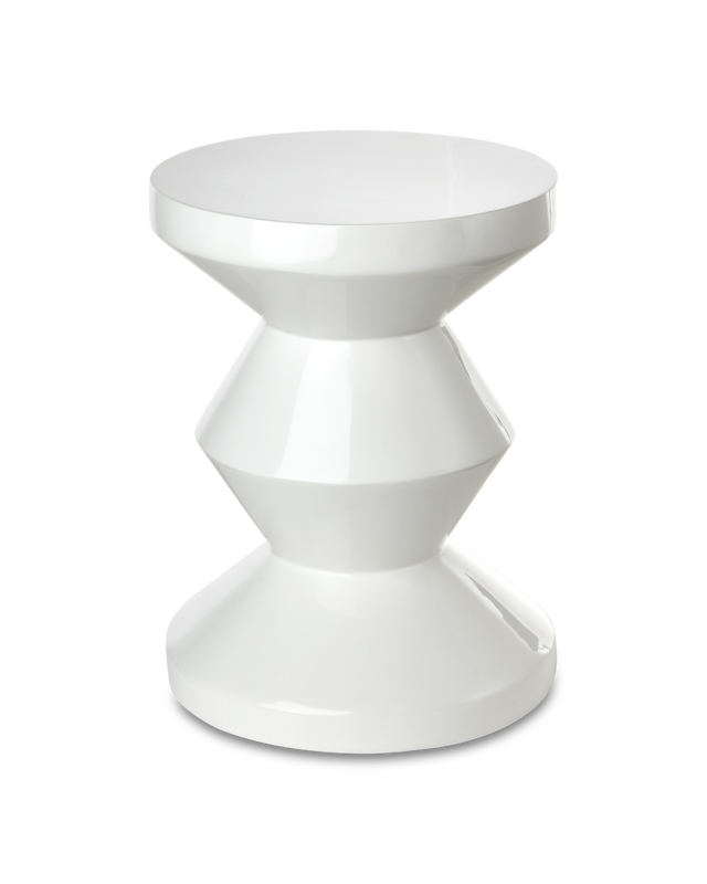 Zig Zag Stool in White