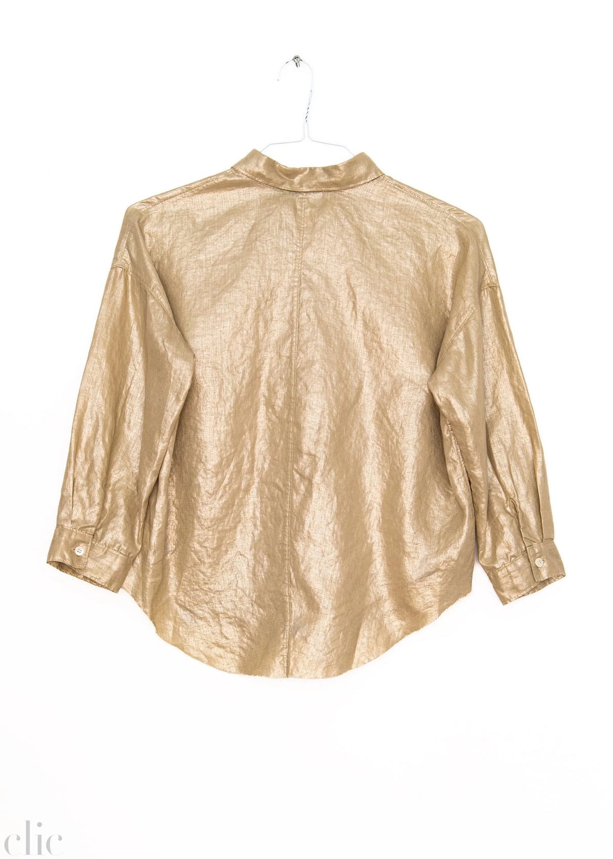 Zoe Italian Linen Shirt in Gold, from Monday12
