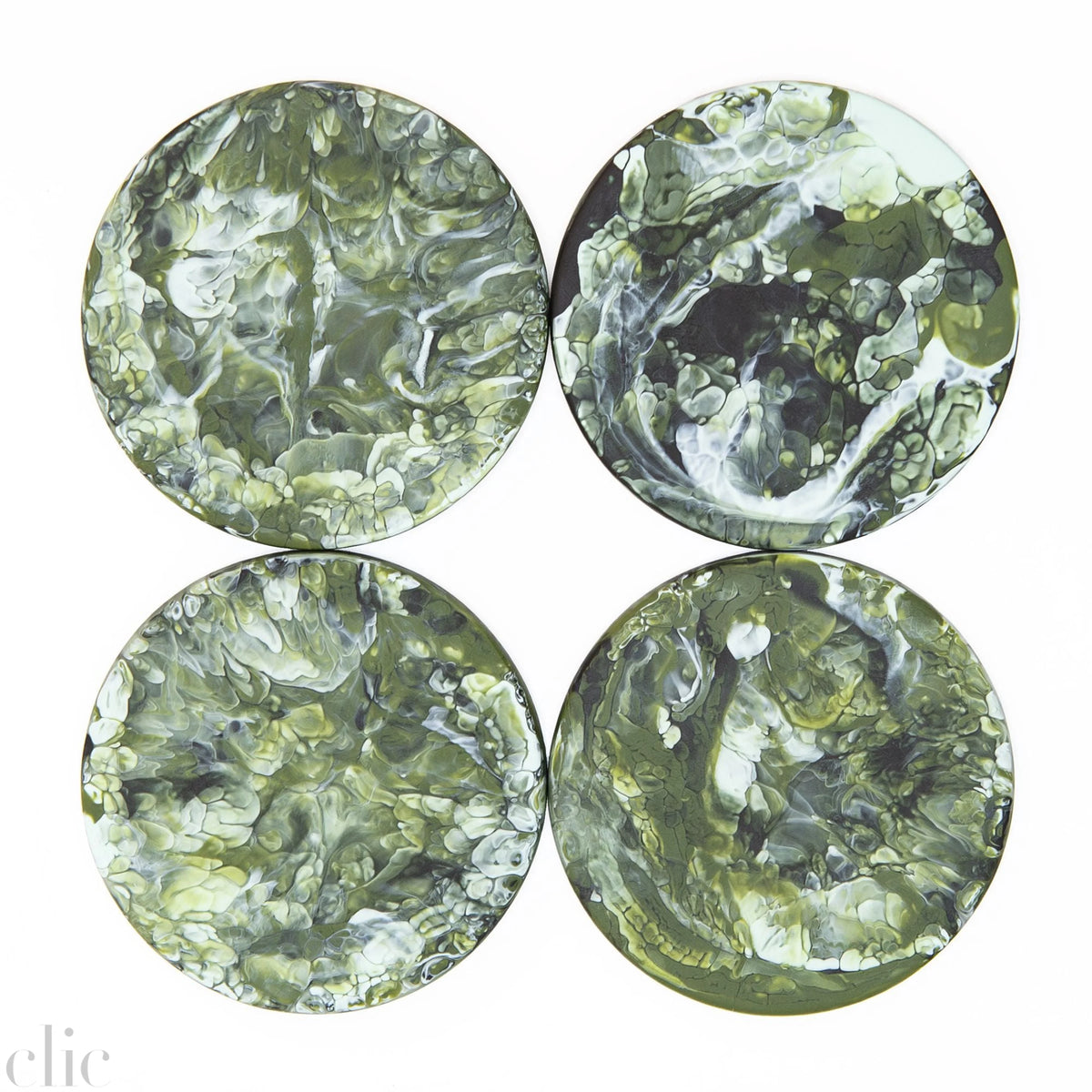 Set of 4 Coasters in Forest Swirl, from Nashi Home